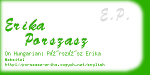 erika porszasz business card